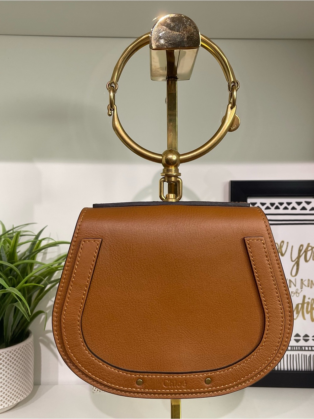 Chloe Nile Bracelet Bag Cognac